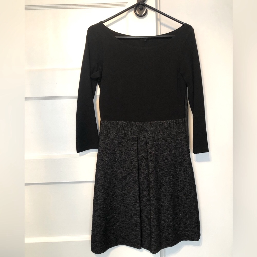 Theory Black Boat-neck Work-Play Dress Size 4